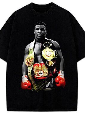 Mike Tyson Undisputed World Heavyweight Champion Belts Vintage Graphic T-Shirt